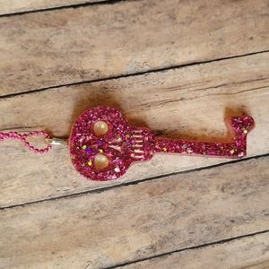 Pink Skeleton Key Necklace